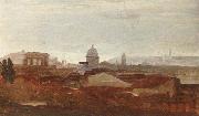 unknow artist a view overlooking a city,roman ruins and a cupola visible on the horizon oil painting picture wholesale
